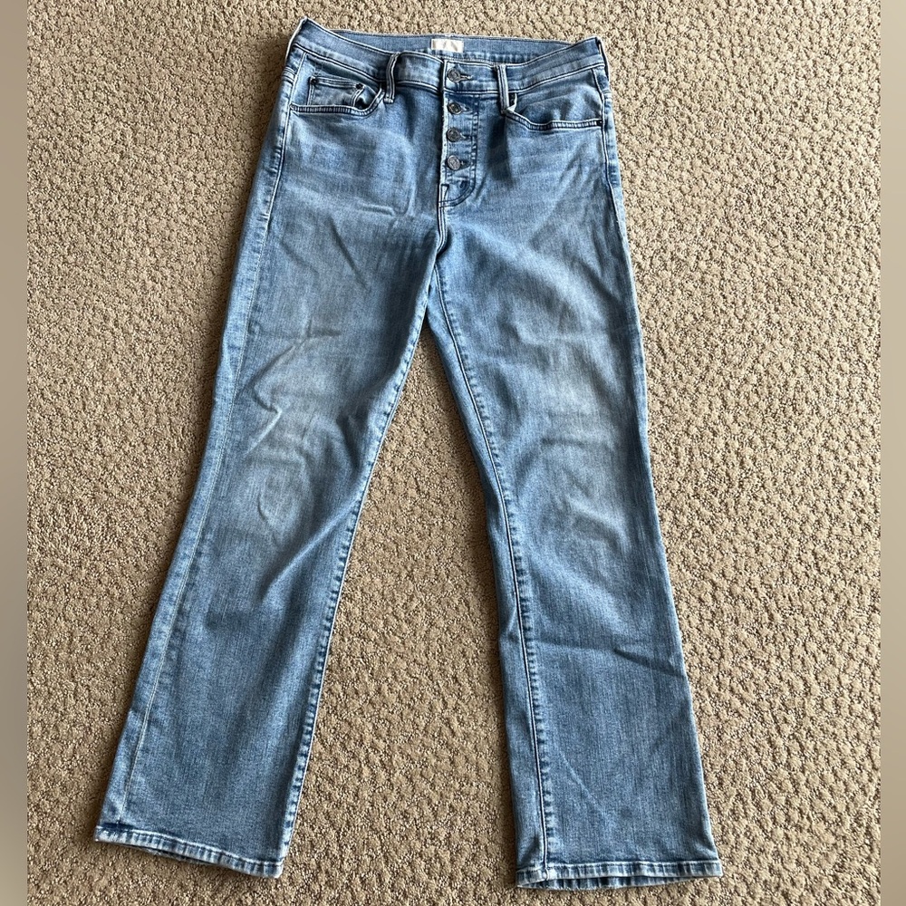 MOTHER button fly straight leg jeans
